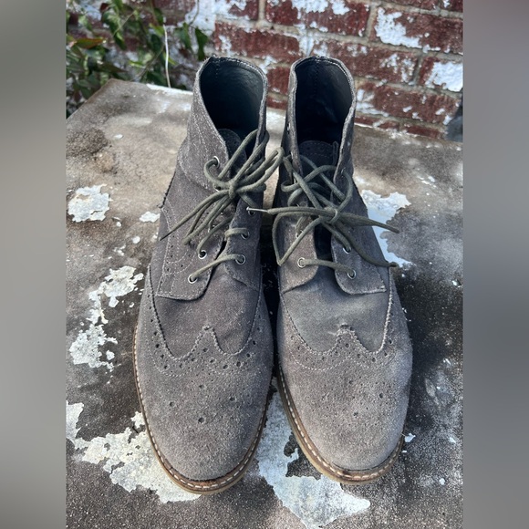 Unbranded Men's Gray Suede Chukka Boots Lace Up Size 10 - Picture 2 of 12